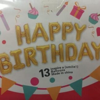 M16 Set Happy Birthday Gold סט בלונים זהב x1