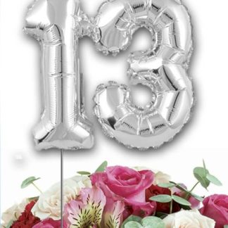 MN7 סט בלונים מחובר מספר 13 צבע כסף x1 bp