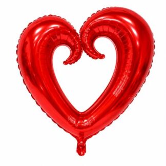 MH34 Big hole red heart - לב אדום גדול עם חור חלול x1