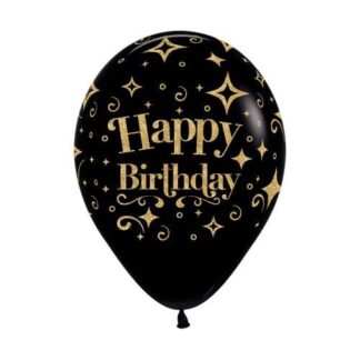 RSp12 Sempertex /080 Fashion Black Happy Birthday Gold הפי בזהב x12