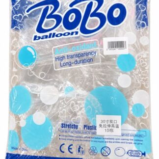 בלון בובו 30 אינץ' שקוף פה רחב – Bobo CB30 Clear Wide Mouth x10