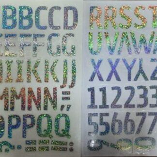 Alphabet Letters stikers english silver כסף ABC מדבקות x1