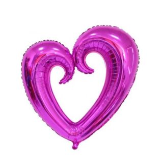 MH34 Big hole fuchsia heart - לב פוקסיה גדול עם חור  חלול