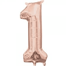 MN34 Number 1 Rose Gold ספרה רוזגולד x1