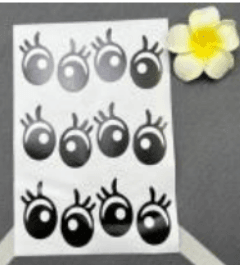 Eyes Stickers black color  מדבקות עיניים צבע שחור  x1