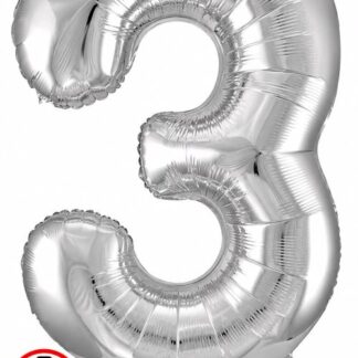 7 inch Number 3 Silver ספרה כסף x2