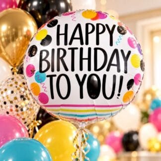 M18 black caption Happy Birthday כיתוב שחור x1