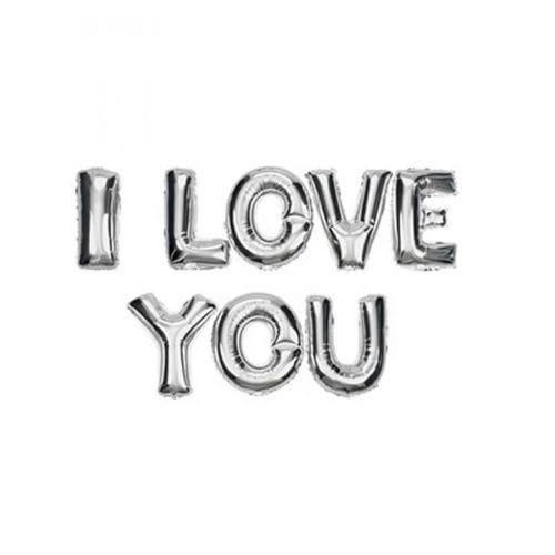 M14 צבע כסף I LOVE YOU סט