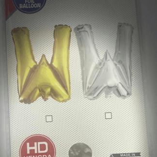 ML16 אות אנגלית W letter silver צבע כסף x1