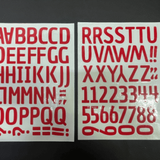 Alphabet Letters stickers english red אדום ABC מדבקות x1 למחוק