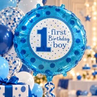 M18 Blue balloon "1 first birthday boy" x1