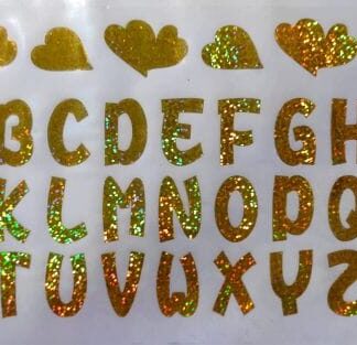 Alphabet Letters stikers english single page  gold  דף יחיד זהב ABC מדבקות x1