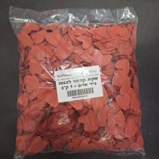 שקית קונפטי לבבות נייר אדום- 1 ק''ג mtb x1