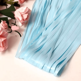 וילון פרנזים לקישוט בצבע תכלת x1