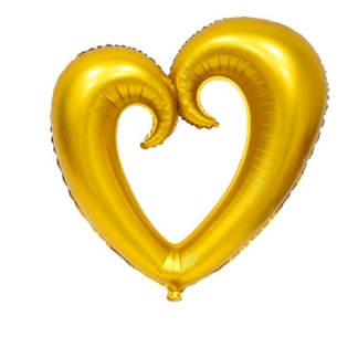 משלוח חדש MH34 Big hole gold heart - לב זהב גדול עם חור  חלול x1