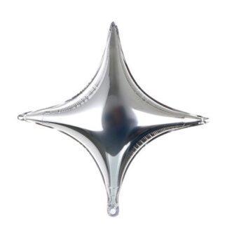 MS18 Silver 4 pointed star כוכב כסף 4 קצוות (לא מתאים להליום) x1