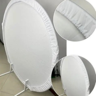 x1 בד לבן לסטנד עגול 2 מטר קוטר .צבע לבן .לתפאורה . בד איכותי גמיש מתלבש על הסטנד בלחץ