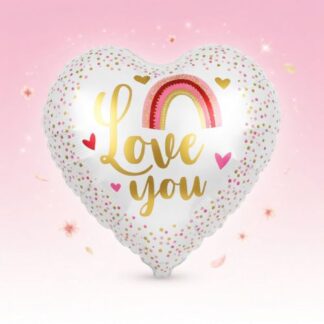 MH18p White heart I love you מיילר לב x1