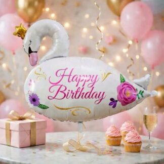 M34 Swan "Happy Birthday"  ברבור כיתוב x1