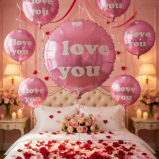 M18 I love you בלון ורוד כיתוב  x1