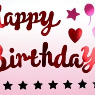 Pink stiker Happy Birthday מדבקה דגם 1 ורוד x1