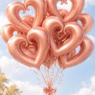 MH34 Big hole rosegold heart - לב רוזגולד גדול עם חור חלול x1