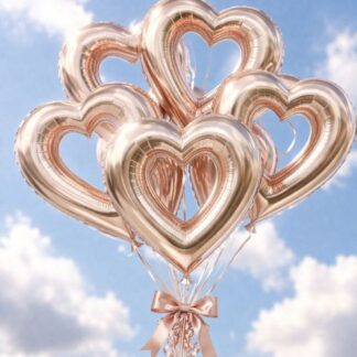 MH40 Big hole rosegold heart לב רוזגולד חלול לב עם חור x1