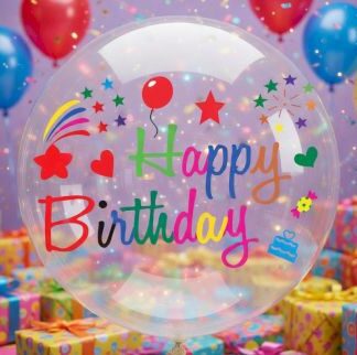Colerful stiker Happy Birthday  מדבקה צבעונית x1