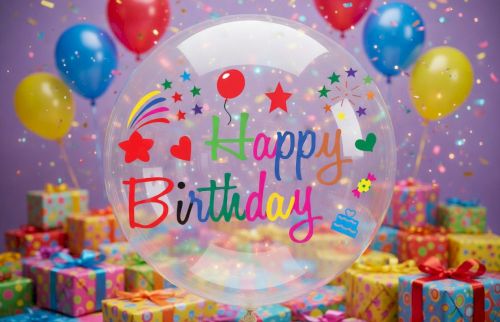 Colerful stiker Happy Birthday  מדבקה צבעונית x1