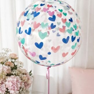 CB24 Bobo balloon Printed hearts balloon בלון בובו עם הדפסה לבבות x1