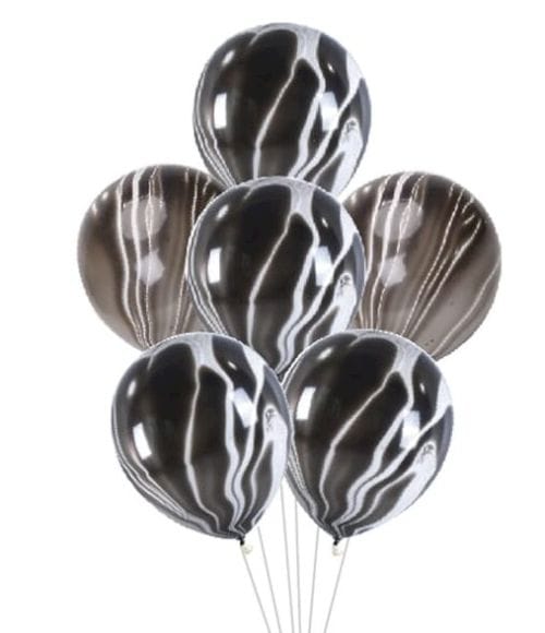 12" b706 Marble Black שר הבלונים שיש שחור x50 – תמונה 3