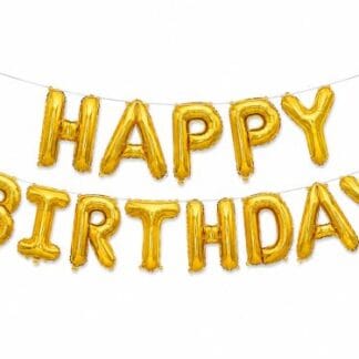 M16 Set Happy Birthday Gold סט בלונים זהב x1