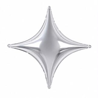 MS18 Silver 4 pointed star כוכב כסף 4 קצוות (לא מתאים להליום) x1